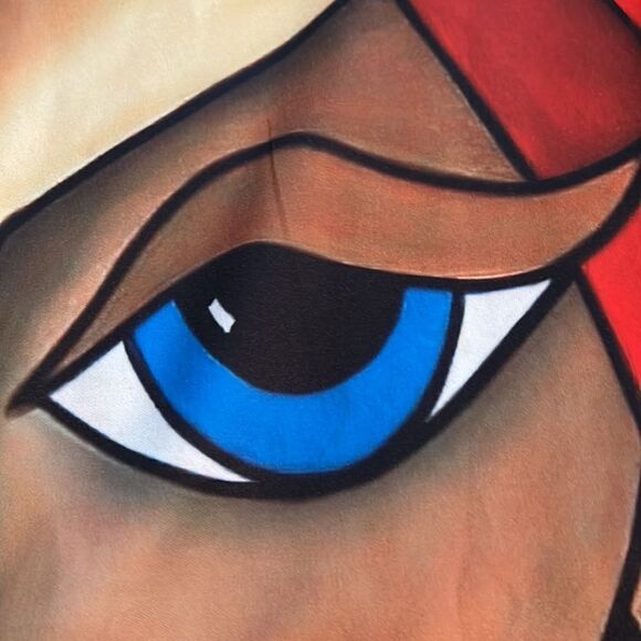 WEARABLE ART. unique graphic on a stunning top. Size large. - Picture 5 of 7